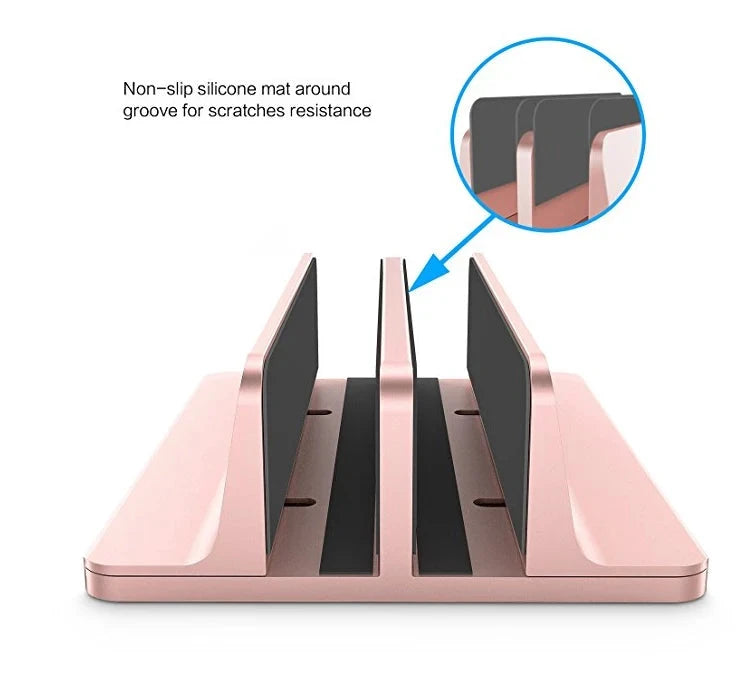 Vertical Laptop Stand Aluminium Adjustable Portable Notebook Mount Support Base Holder For MacBook Pro Air Accessory Book Holder - AMULET RING STORE