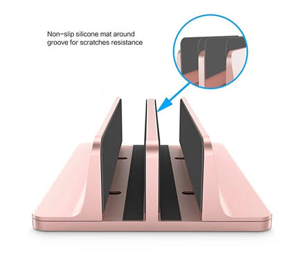 Vertical Laptop Stand Aluminium Adjustable Portable Notebook Mount Support Base Holder For MacBook Pro Air Accessory Book Holder - AMULET RING STORE