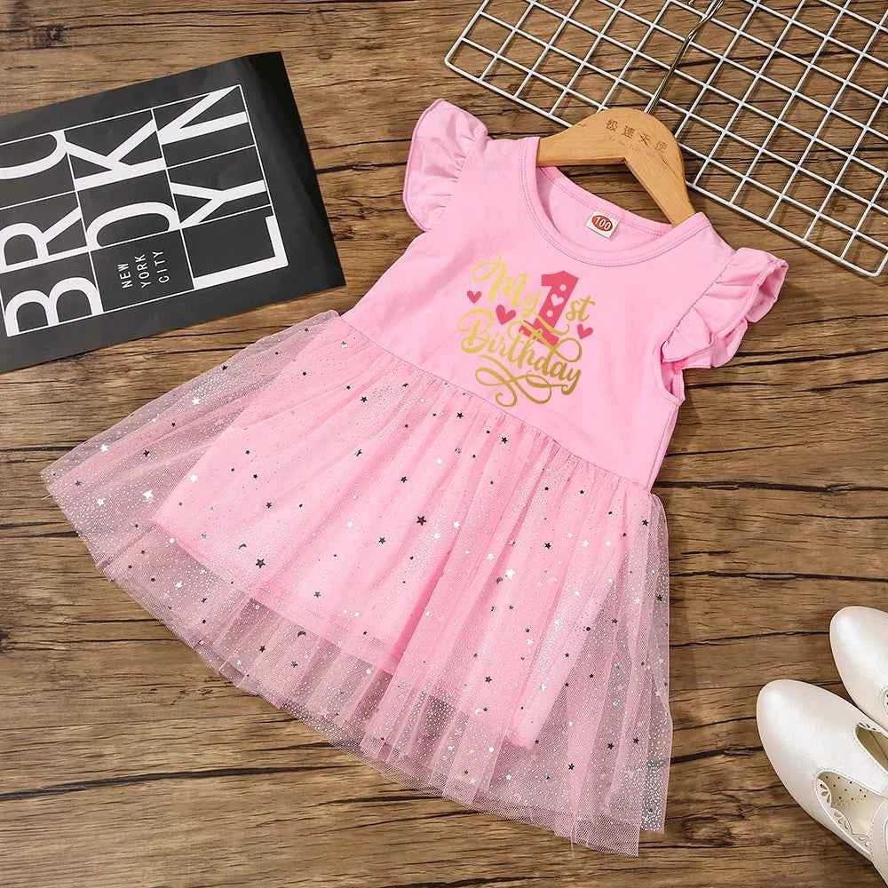 First 1st Birthday Baby dress Summer Girl Dress Cake Smash princess dress girl Clothing Tutu Infant Baby Girls dress