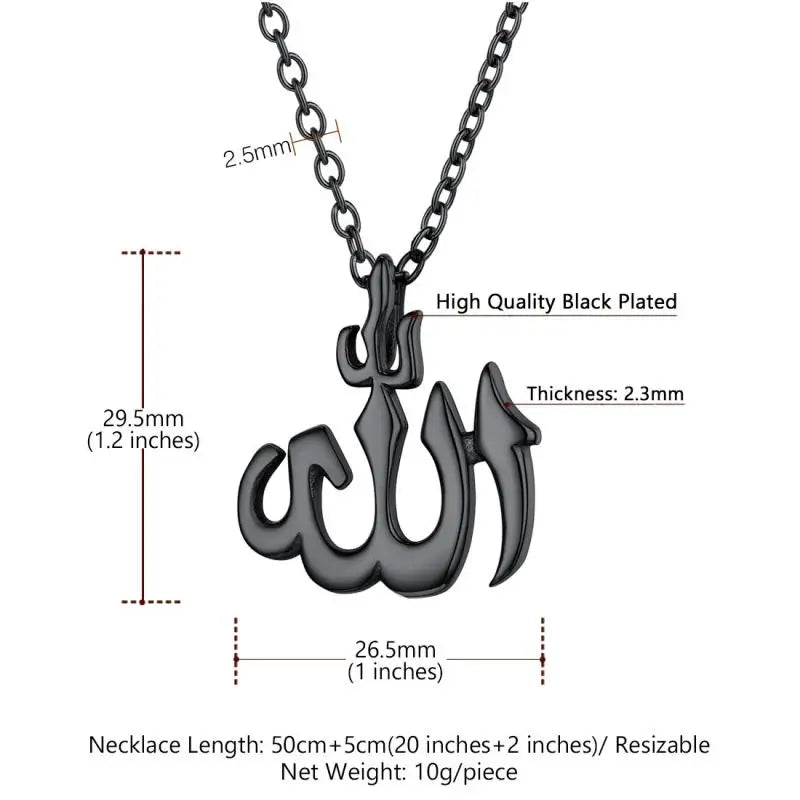 2025 Muslim Rune Pendant Necklace Men's Women's Amulet Pendant