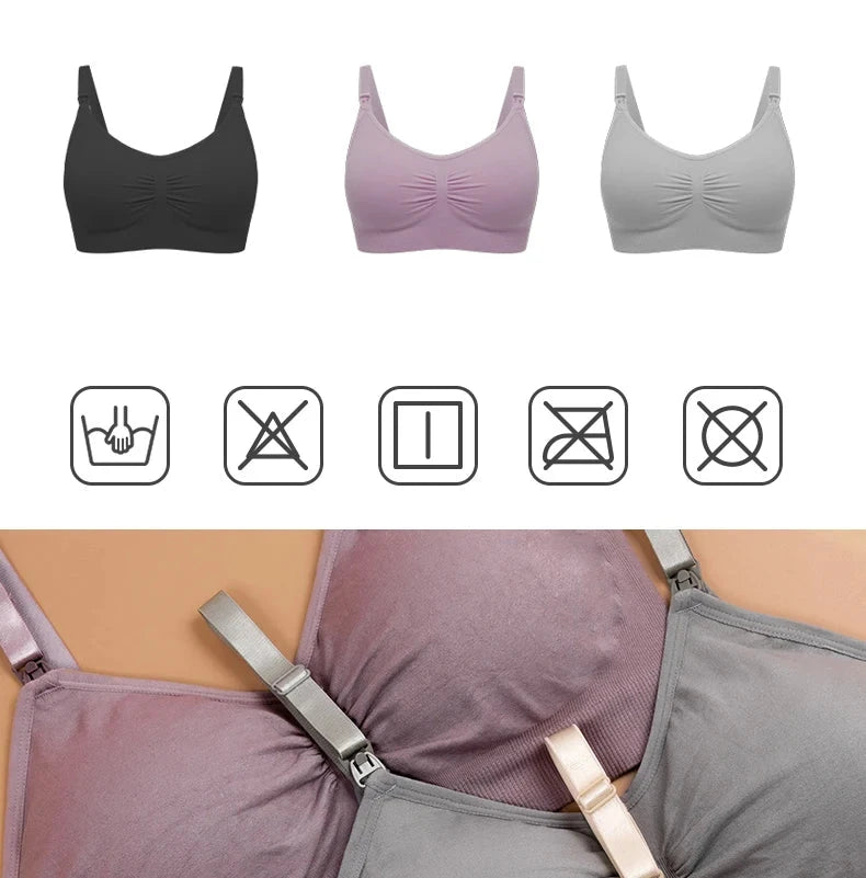 High Quality Plus Size Nursing Bra Breathable Women Breastfeeding Underwear Seamless Maternity Bra Push Up - AMULET RING STORE