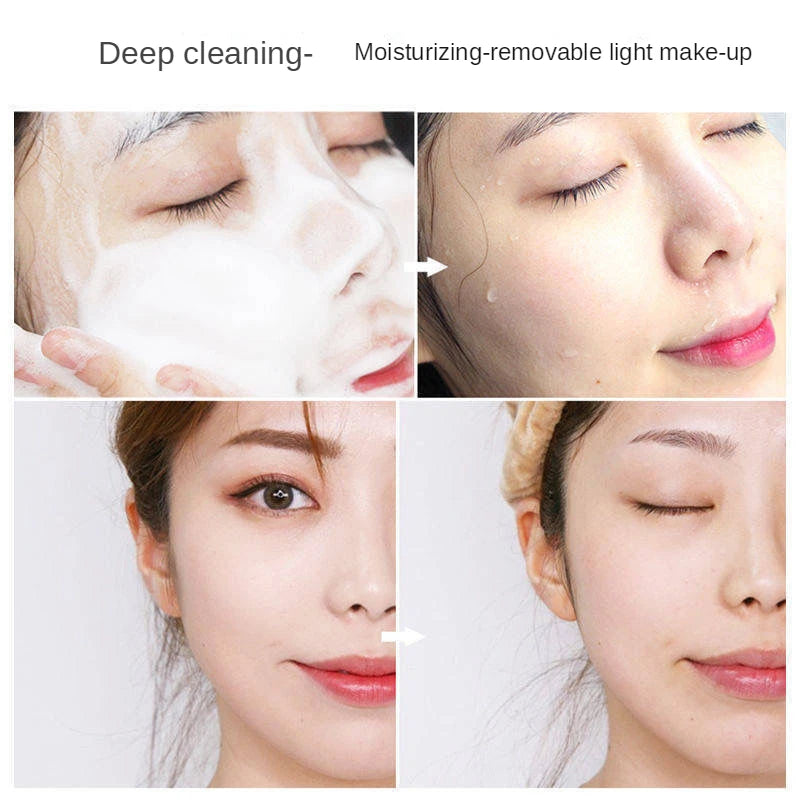 Amino Acid Facial Cleanser Face Wash Cleansing Mousse Moisturizing Oil Control Shrink Pores Makeup Remover Creamy Foam Skin Care - AMULET RING STORE