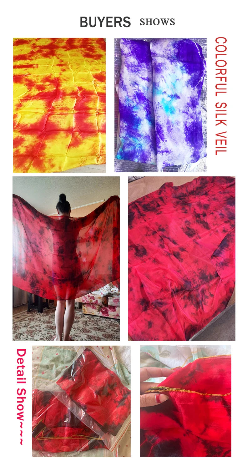 Silk Shawl For Belly Dancing Shawls Belly Dance Silk Veil Scarves Face Customized Hand Thrown Scarf Gradient 200cm 250cm 270cm