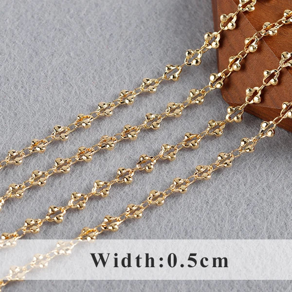 YEGUI C164,jewelry accessories,diy chain,18k gold plated,0.3microns,copper metal,diy bracelet necklace,jewelry making,1m/lot - AMULET RING STORE