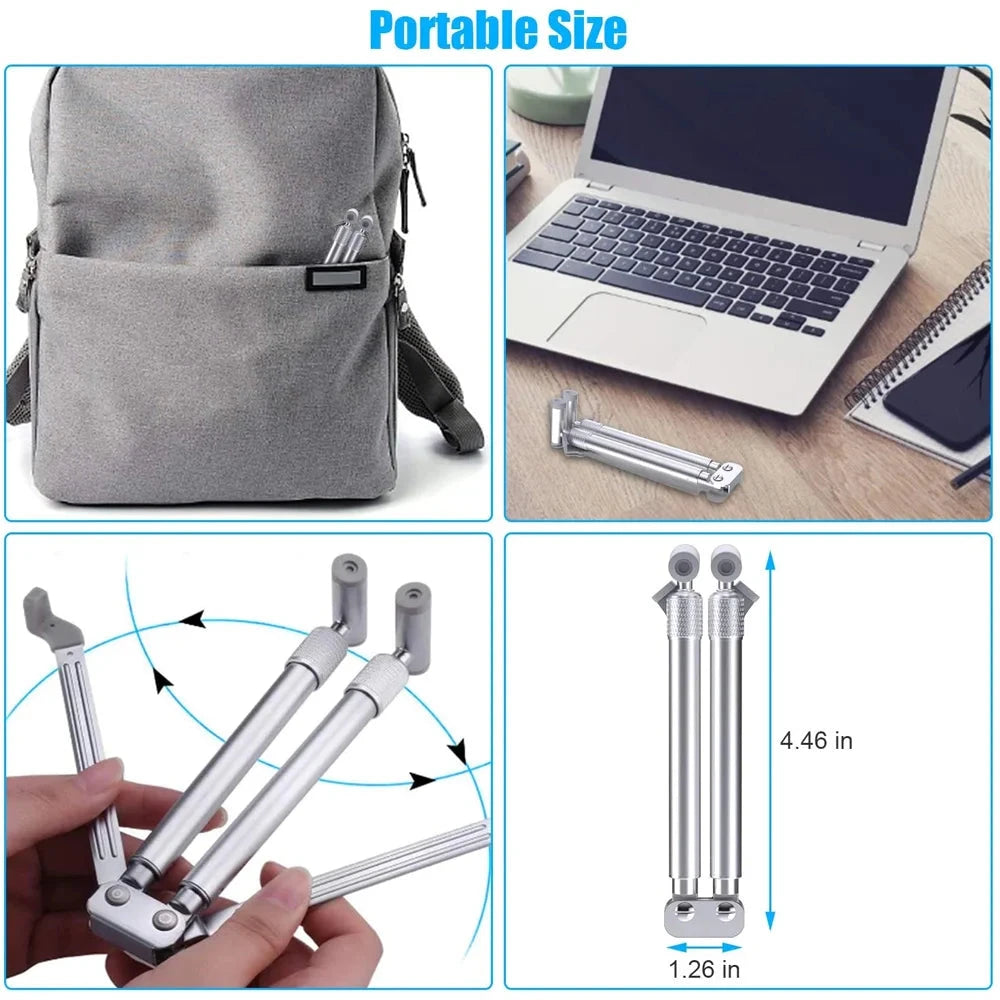 Portable Laptop Stand Aluminum Alloy Holder Foldable Universal Notebook PC Riser Support for Macbook Pro Android 12~17in Laptop - AMULET RING STORE