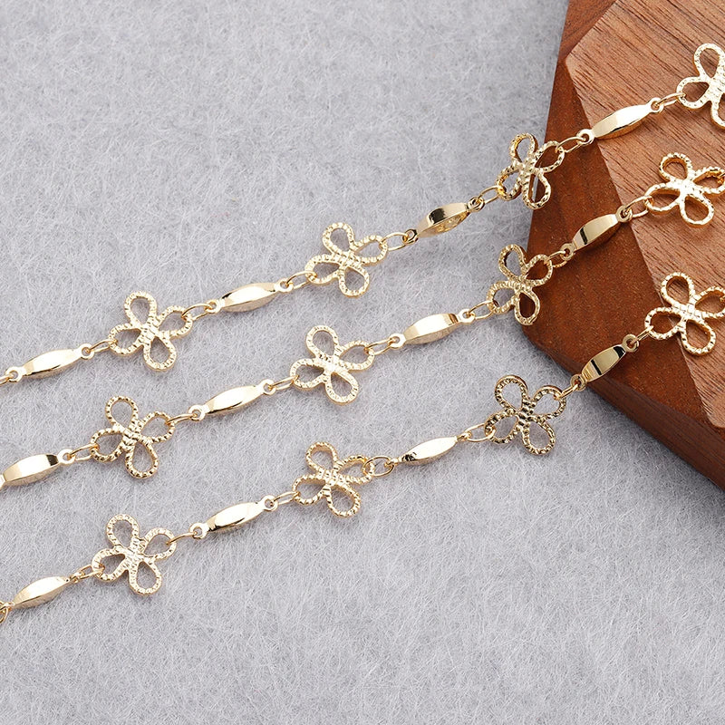 YEGUI C164,jewelry accessories,diy chain,18k gold plated,0.3microns,copper metal,diy bracelet necklace,jewelry making,1m/lot - AMULET RING STORE