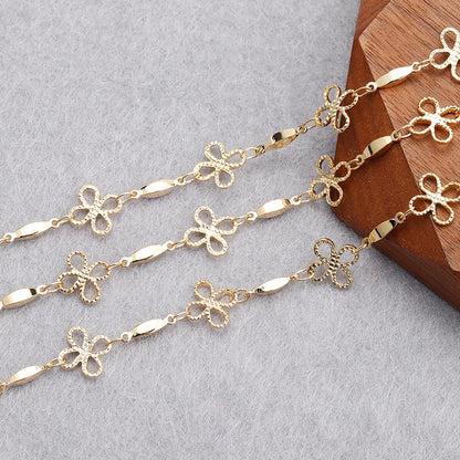 YEGUI C164,jewelry accessories,diy chain,18k gold plated,0.3microns,copper metal,diy bracelet necklace,jewelry making,1m/lot - AMULET RING STORE