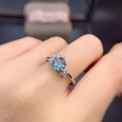 925 Sterling Silver Rings for Women LAB Alexandrite Ring Wedding anillos de matrimonio pareja