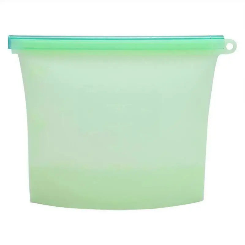 1000ml Reusable Silicone Food Grade Storage Bag Lunch Sandwich Snack Liquid Lunch Fruit Freezer Zip Seal Bags 4 Colors - AMULET RING STORE