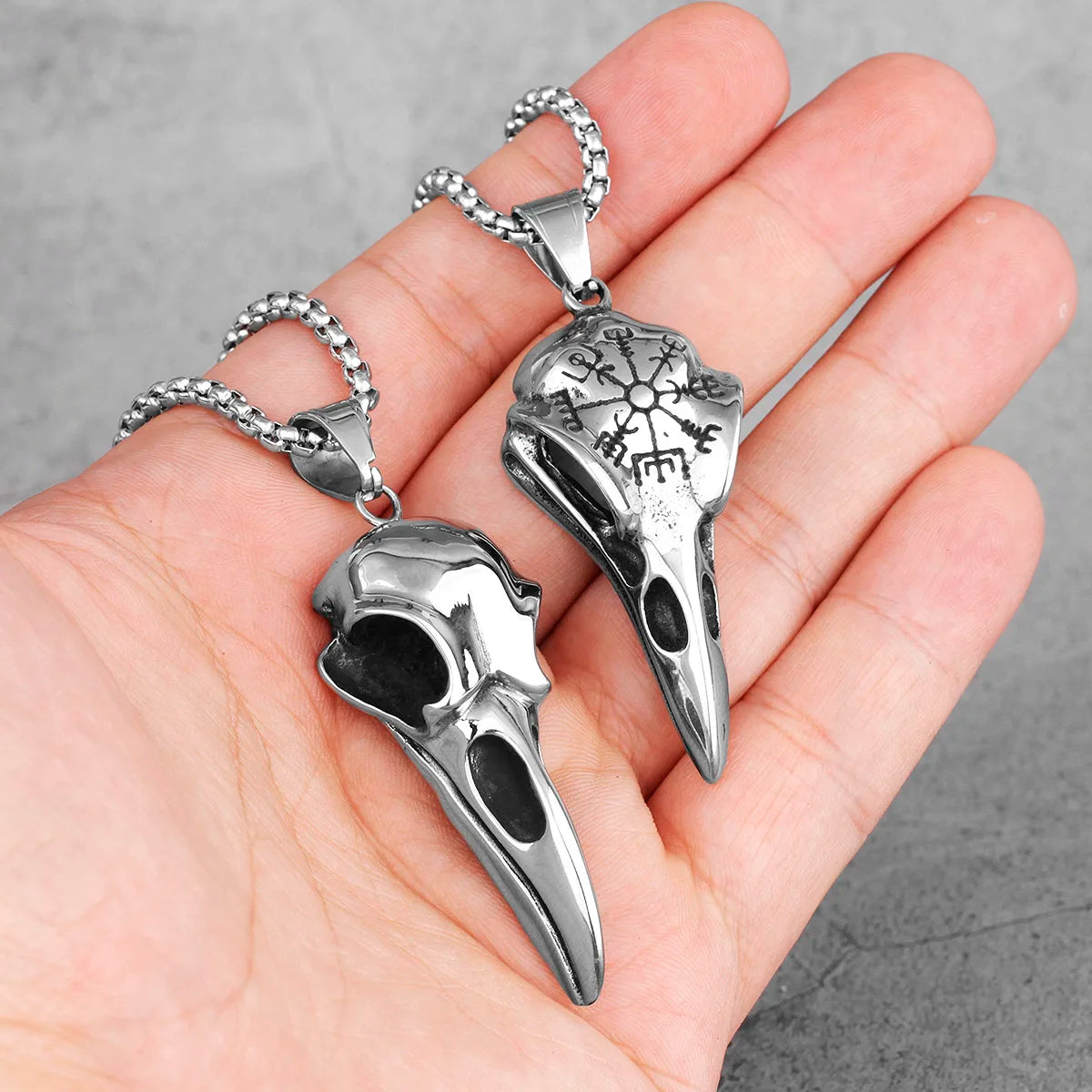 Stainless Steel Men Necklaces Chain Pendants Crow Bird Eagle Skull Punk Rock Hip Hop Cool for Male Boy Fashion Jewelry Gift