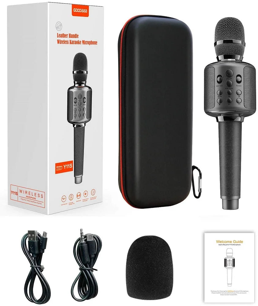 Karaoke Microphone Bluetooth Wireless Mic Portable Singing Machine with Duet Sing/Record/Play/Reverb Adult/Kid Gift for Home KTV