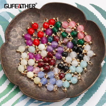 GUFEATHER,50pcs/lot,M899,jewelry accessories,18k gold plated,copper metal,natural stone,hand made,diy earrings,jewelry making - AMULET RING STORE