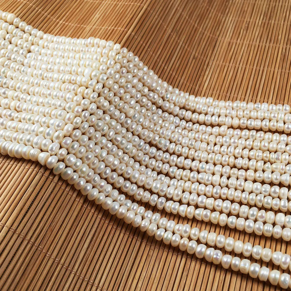 Natural Freshwater Pearl Beading Flat Shape Isolation Bead Punch Loose Beads for Jewelry Making DIY Necklace Bracelet Accessorie - AMULET RING STORE