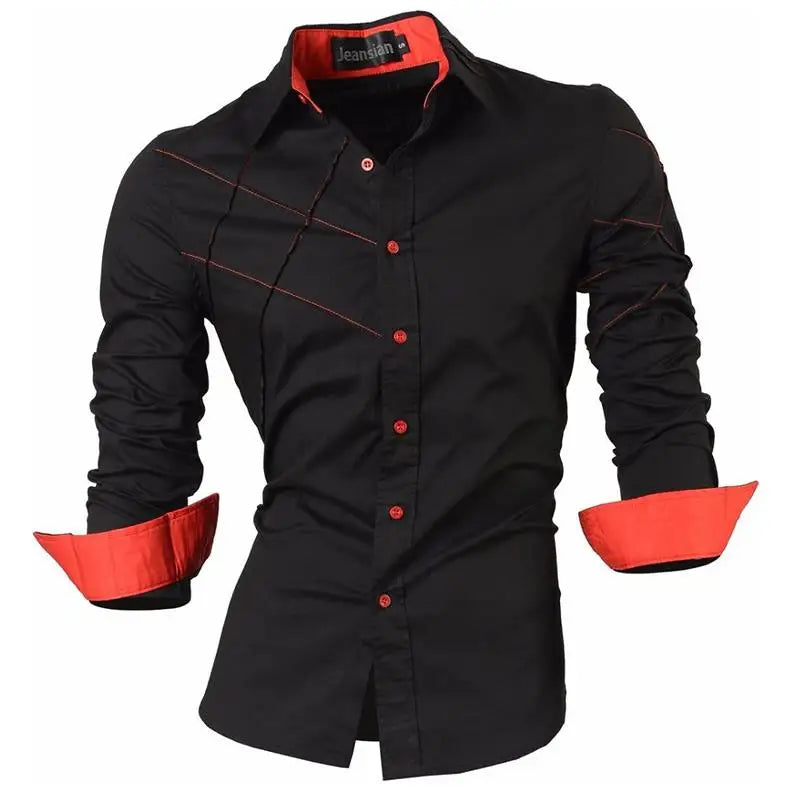 jeansian Spring Autumn Features Shirts Men Casual Shirt New Arrival Long Sleeve Casual Male Shirts K034