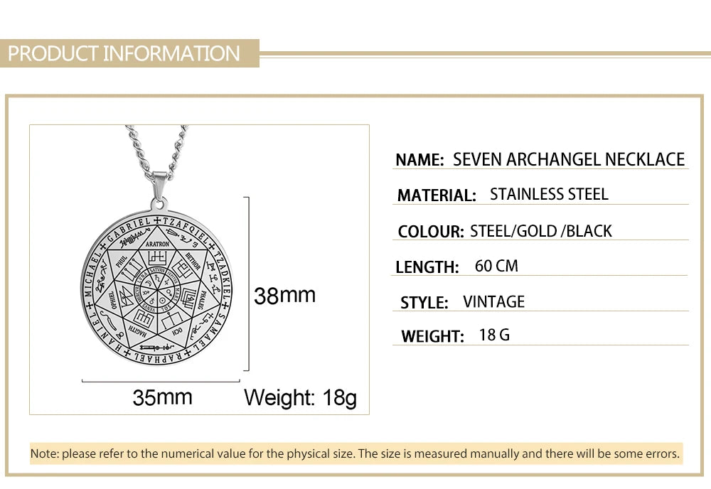 Skyrim Seal of Solomon Seven Archangel Necklace Men Women