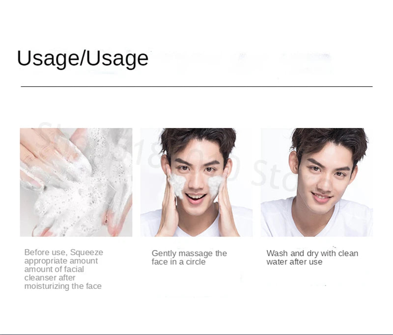 Amino Acid Facial Cleanser Face Wash Cleansing Mousse Moisturizing Oil Control Shrink Pores Makeup Remover Creamy Foam Skin Care - AMULET RING STORE
