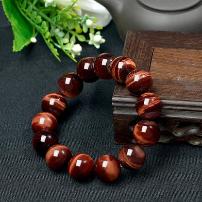Natural Red Tiger Eye Stone Bracelet Buddhist Rosary Women Fashion Jewelry Reiki Healing Meditation Prayer Rope Rosary Bracelet