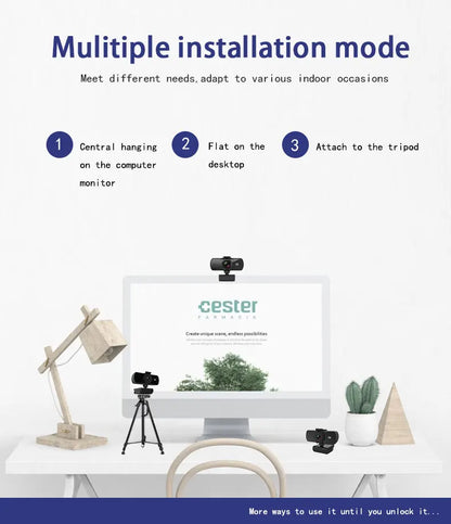 Webcam 2K Full HD 1080P Web Camera Autofocus With Microphone USB Web Cam For PC Computer Mac Laptop Desktop YouTube Webcamera