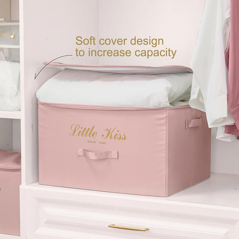 Foldable Storage Box Clothing Quilt Organizer Fabric Caja Organizadora Clothes Container Closet Home Organizer Large Capacity - AMULET RING STORE