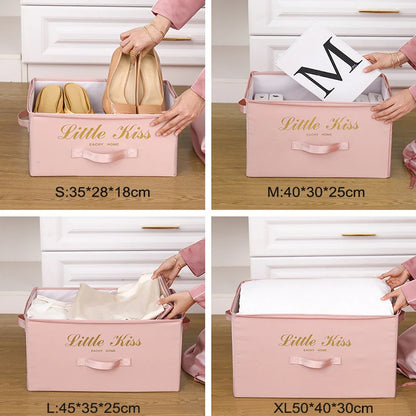 Foldable Storage Box Clothing Quilt Organizer Fabric Caja Organizadora Clothes Container Closet Home Organizer Large Capacity - AMULET RING STORE