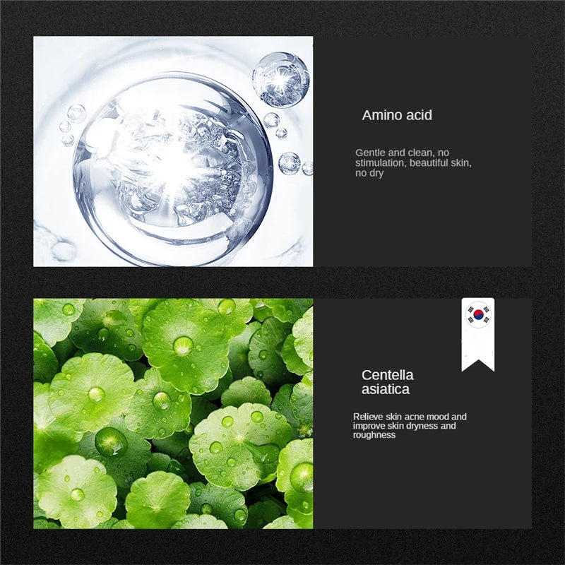 Amino Acid Facial Cleanser Face Wash Cleansing Mousse Moisturizing Oil Control Shrink Pores Makeup Remover Creamy Foam Skin Care - AMULET RING STORE