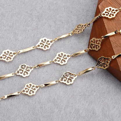 YEGUI C164,jewelry accessories,diy chain,18k gold plated,0.3microns,copper metal,diy bracelet necklace,jewelry making,1m/lot - AMULET RING STORE