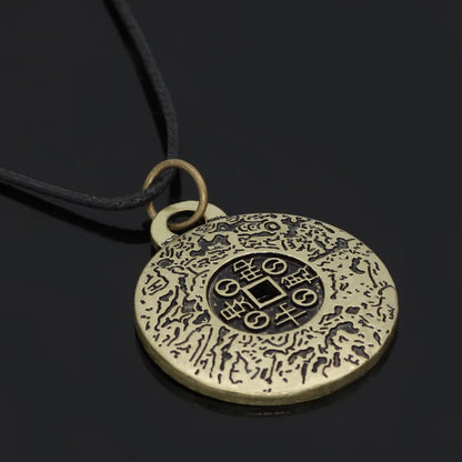Chinese Taoism Ancient Coin Couple Pendant Necklace Exorcising Evil and Demon Enhancing Luck with Amulet Coin Jewelry Whosale