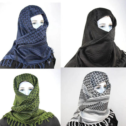 Hot sale Arab Keffiyeh Shemagh Scarf Cotton Winter Shawl Neck Warmer Cover Head Wrap Windproof Tactical Camping Scarf Men Women - AMULET RING STORE