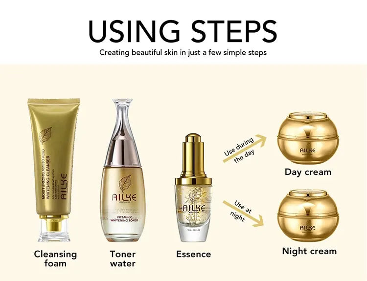 AILKE Whitening Skin Care Set, Reduce Wrinkles, Dark Spots, Anti-Aging, Women Wholesalers Beauty Cosmetics for All Skin Types - AMULET RING STORE