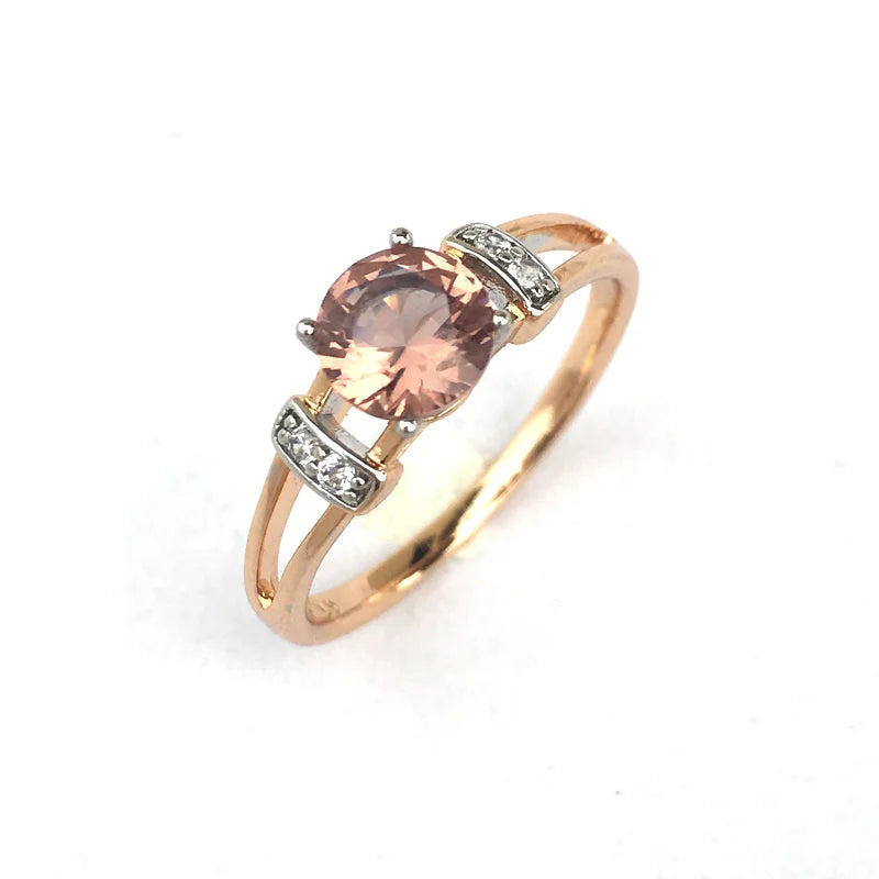 FFGems Elegant Zultanite Rings Diaspore Gemstone Color Change Rose Gold Simple Fine Jewelry For Women Party Gift Box