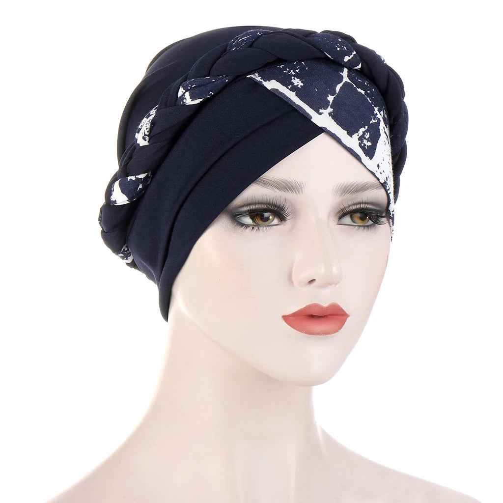 Cotton print muslim turban scarf for women islamic inner hijab caps Arab wrap head scarves femme musulman turbante mujer - AMULET RING STORE