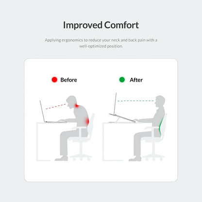 ORICO Foldable Laptop Stand Holder Riser Portable Adjustable Aluminum Notebook Stand Computer Stand 7 Angles for MacBook Tablets - AMULET RING STORE