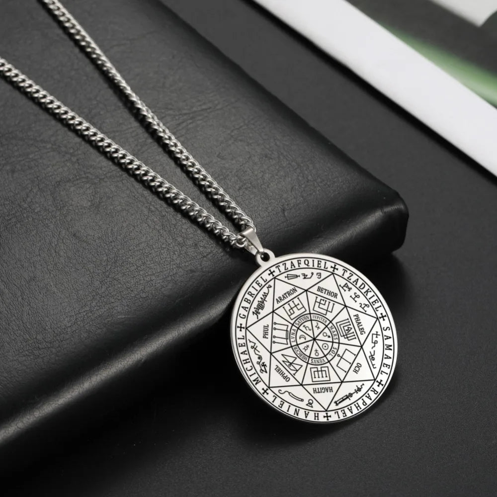 Skyrim Seal of Solomon Seven Archangel Necklace Men Women