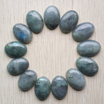 Fast shipping 20pcs/lot Wholesale 18x25mm 2022 hot sell natural stone mixed Oval CAB CABOCHON teardrop beads for jewelry making - AMULET RING STORE
