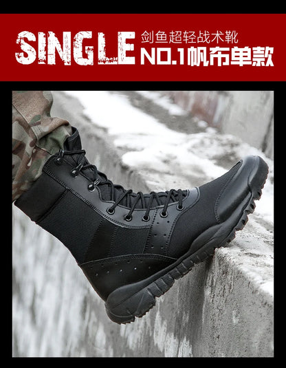 Summer Combat Boot Men Women Climbing Training Lightweight Waterproof Tactical Boots Outdoor Hiking Breathable Mesh Shoes - AMULET RING STORE