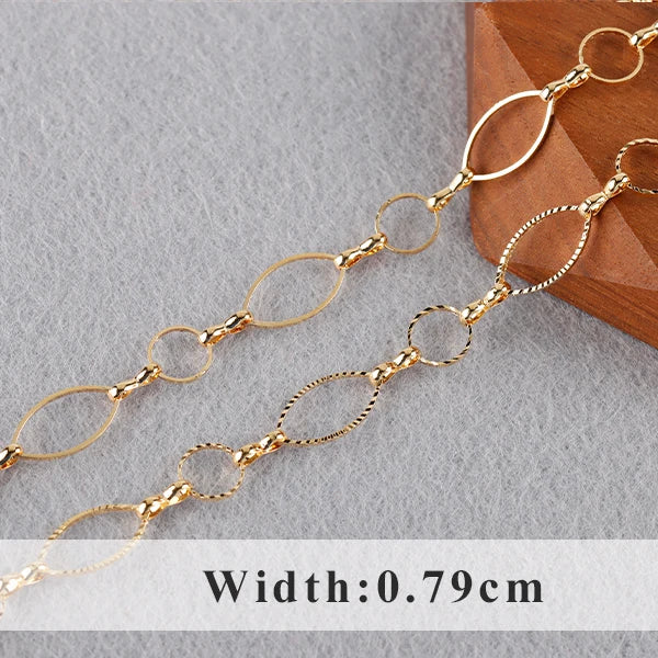 YEGUI C164,jewelry accessories,diy chain,18k gold plated,0.3microns,copper metal,diy bracelet necklace,jewelry making,1m/lot - AMULET RING STORE