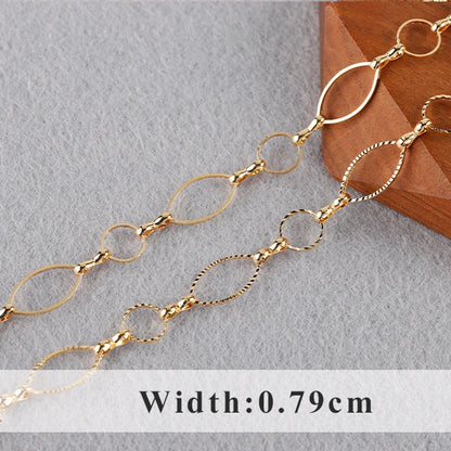 YEGUI C164,jewelry accessories,diy chain,18k gold plated,0.3microns,copper metal,diy bracelet necklace,jewelry making,1m/lot - AMULET RING STORE