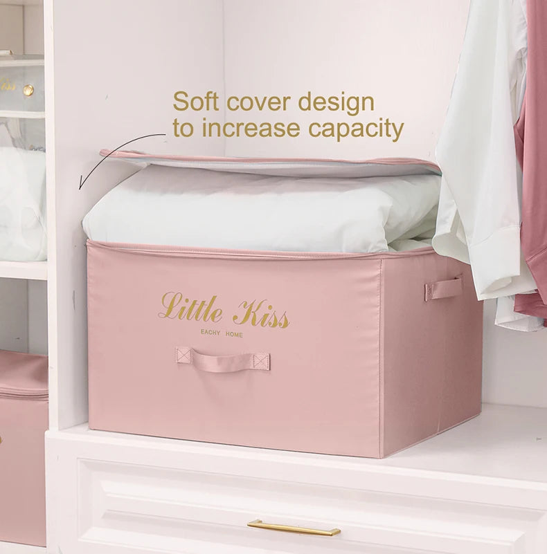 Foldable Storage Box Clothing Quilt Organizer Fabric Caja Organizadora Clothes Container Closet Home Organizer Large Capacity - AMULET RING STORE