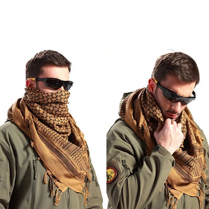 Hot sale Arab Keffiyeh Shemagh Scarf Cotton Winter Shawl Neck Warmer Cover Head Wrap Windproof Tactical Camping Scarf Men Women - AMULET RING STORE