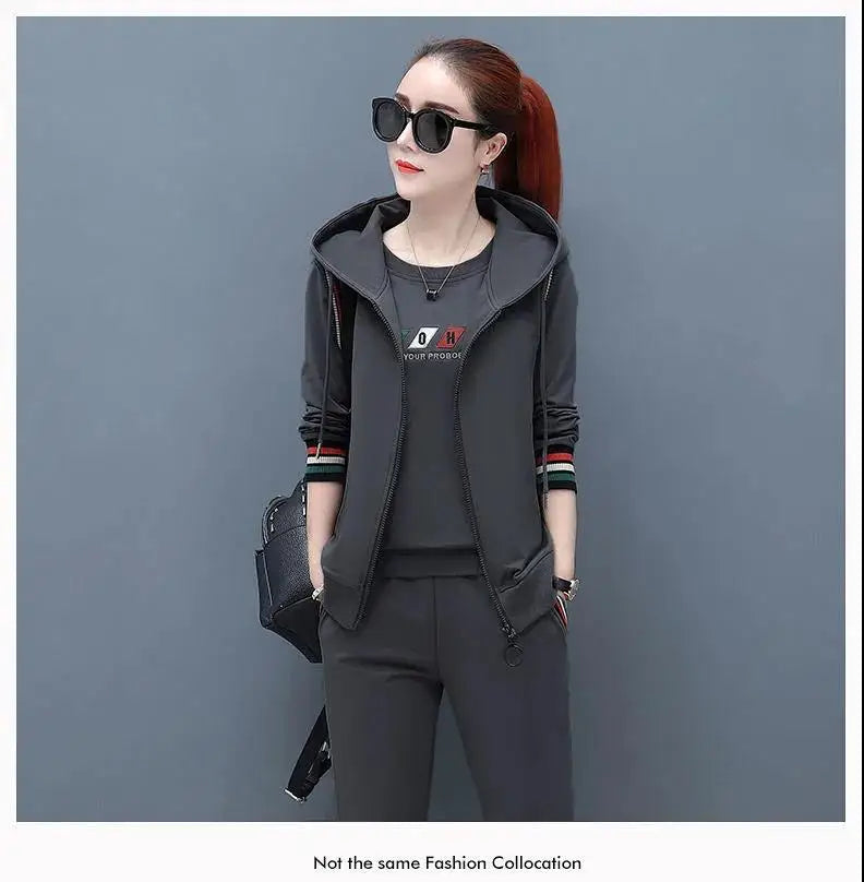 3pcs Autumn Women's Clothing Sets Long Sleeve Tops+pants Outfits Casual Sports Female Clothes Sets 2022