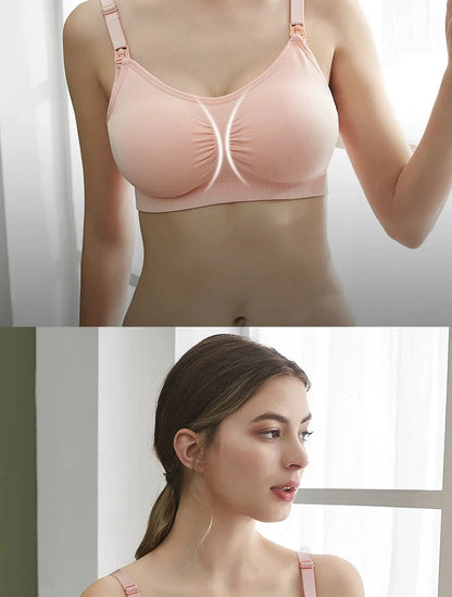 High Quality Plus Size Nursing Bra Breathable Women Breastfeeding Underwear Seamless Maternity Bra Push Up - AMULET RING STORE