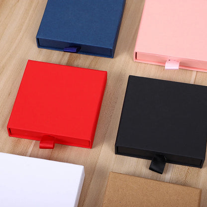 1Pc Thick Kraft Paper Drawer Jewelry Box With Sponge Greet Card for Necklace Bracelet Ring Gift Box Jewelry Packaging Box Joyero - AMULET RING STORE