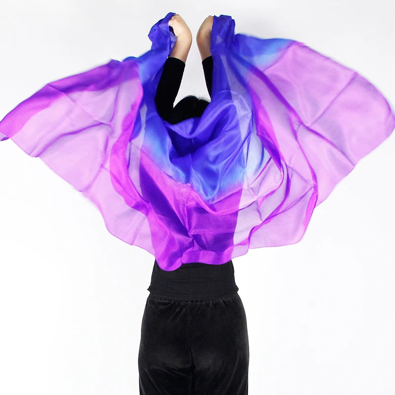 Silk Shawl For Belly Dancing Shawls Belly Dance Silk Veil Scarves Face Customized Hand Thrown Scarf Gradient 200cm 250cm 270cm