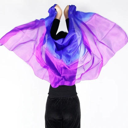 Silk Shawl For Belly Dancing Shawls Belly Dance Silk Veil Scarves Face Customized Hand Thrown Scarf Gradient 200cm 250cm 270cm