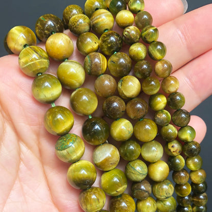 Natural Stone Multicolor Tiger Eye Round Loose Beads For Jewelry Making 4 6 8 10 12 14mm DIY Bracelet Accessories 15'' Strands - AMULET RING STORE