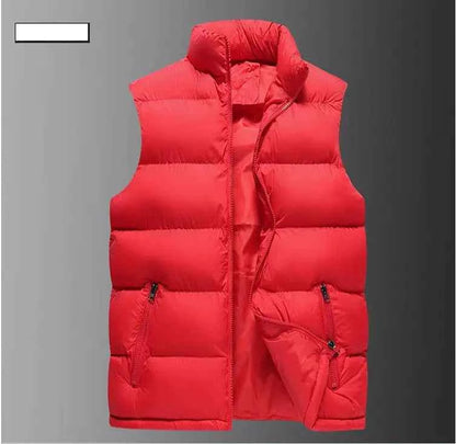 Mens Vest Jacket Warm Sleeveless Jackets Winter Waterproof Zipper Coat Autumn Stand-up Collar Casual Waistcoat Brand Clothing