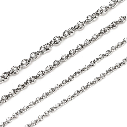 10 m/roll Stainless Steel Cable Chain 1.2 1.5 2.0 2.5 mm O Link Bulk Necklace Chain for DIY Jewelry Making Bracelet Accessories - AMULET RING STORE