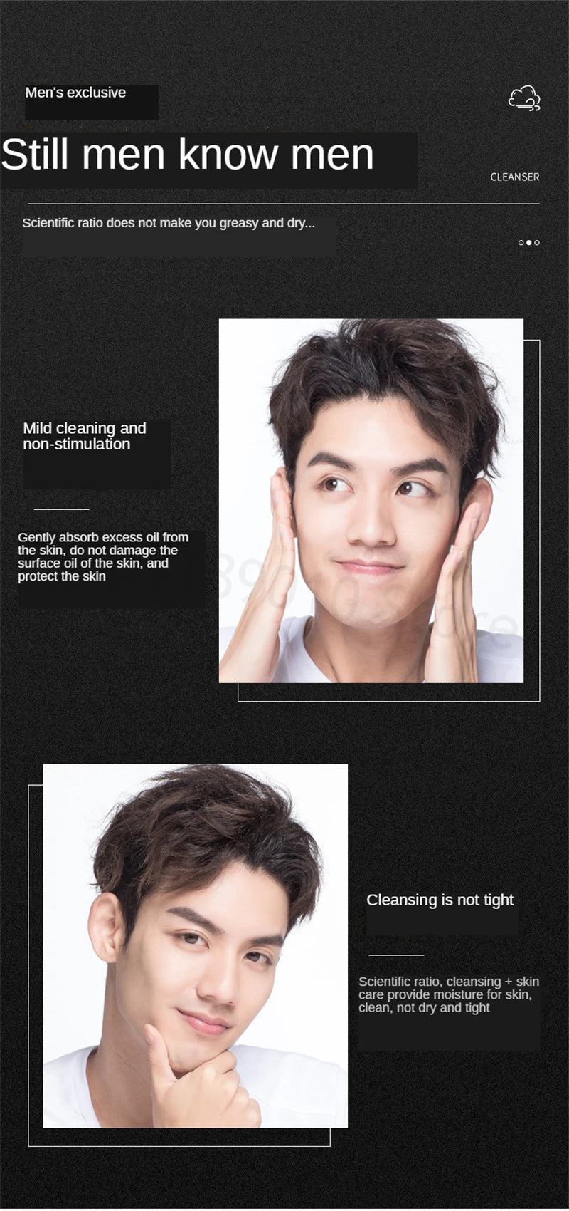 Amino Acid Facial Cleanser Face Wash Cleansing Mousse Moisturizing Oil Control Shrink Pores Makeup Remover Creamy Foam Skin Care - AMULET RING STORE