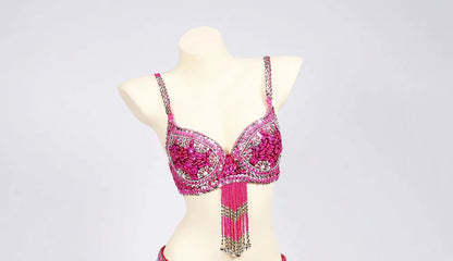 Special Customizable Hand Beaded Oriental Belly Dance Costumes Bra or Belt Separately XL Size 20-30 days