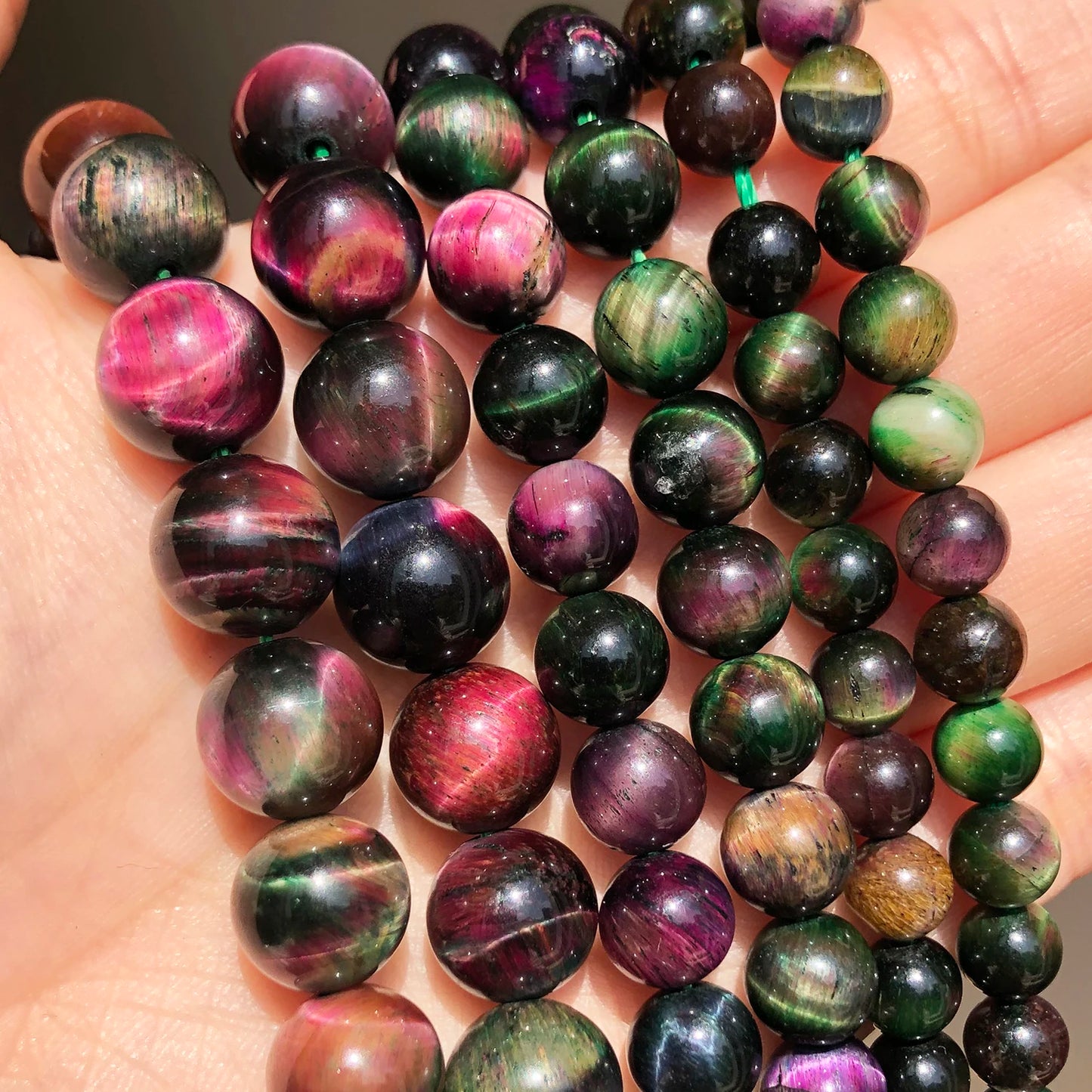 Natural Stone Multicolor Tiger Eye Round Loose Beads For Jewelry Making 4 6 8 10 12 14mm DIY Bracelet Accessories 15'' Strands - AMULET RING STORE